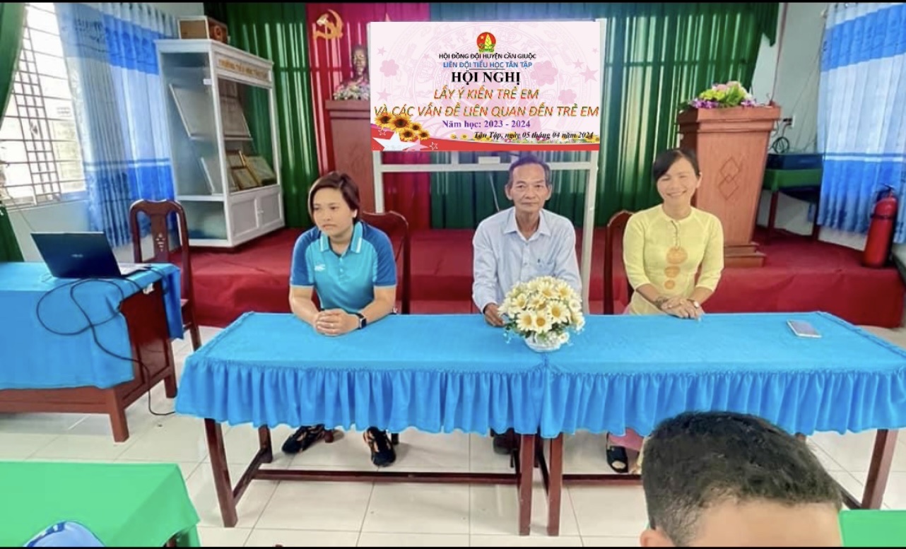 Liên đội TH Tân Tập tổ chức Hội nghị "Lấy ý kiến trẻ em và các vấn đề liên quan đến trẻ em"